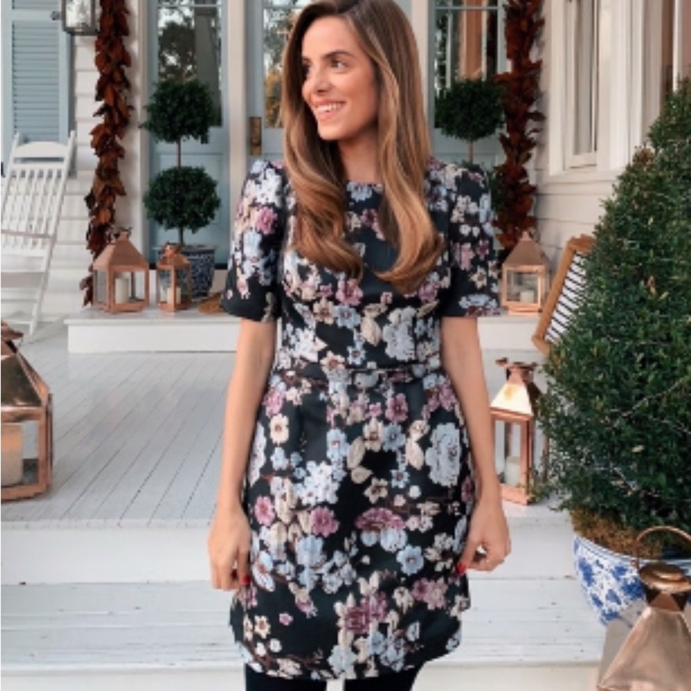 Gal Meets Glam Floral Black Presley dress